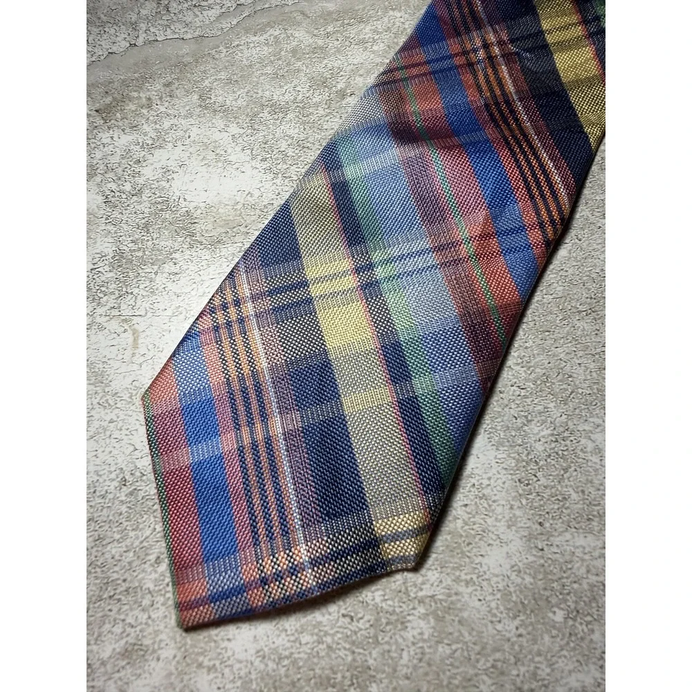 Nautica Polyester Tie Mens One Size Multicolor Plaids & Checks Pointed Jacquard